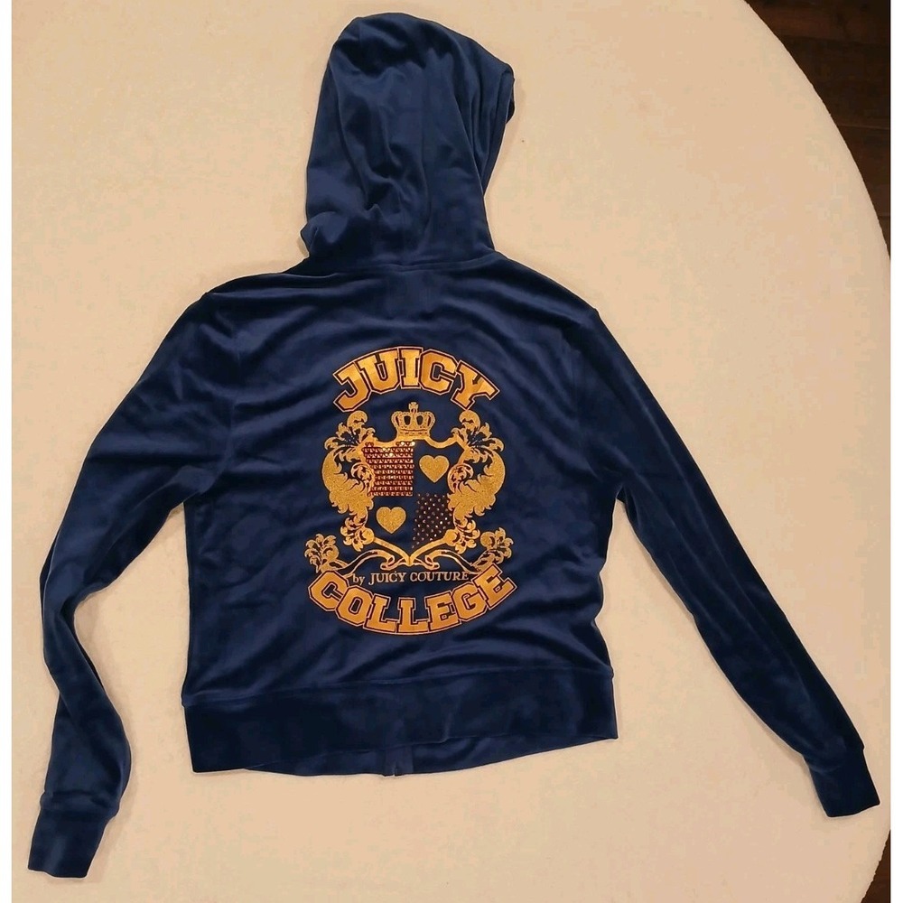 JUICY COUTURE 2 Pc Set Y2K Velour Full Zip Jacket & Sweatpants Jogger Wide Leg M